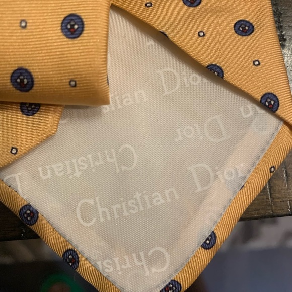 Mens Vintage Christian Dior Silk Neck Ties - Picture 3 of 5
